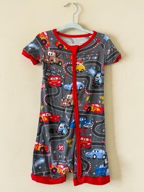 Little Sleepies Disney Pixar Cars Lightning McQueen Zip Romper Pajamas 2T